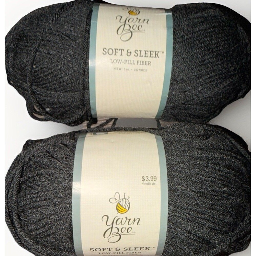 YARN BEE SOFT AND SLEEK Dark Heather gray, 2 SKEIN, 5 Oz Each